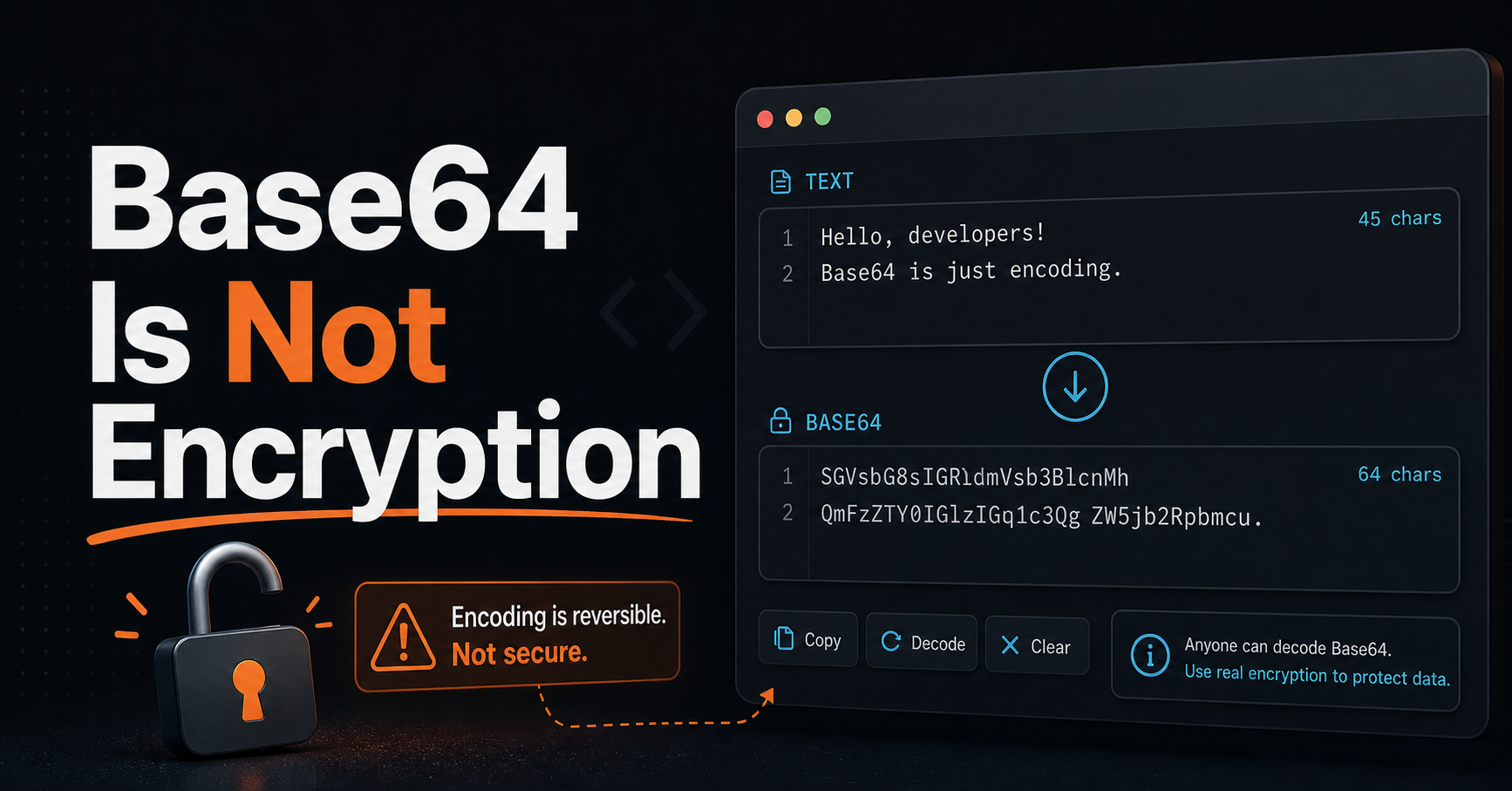 Base64 Is Not Encryption — Stop Treating It Like One