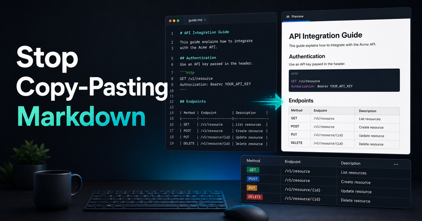 Stop Copy-Pasting Markdown: Preview and Tables Done Right